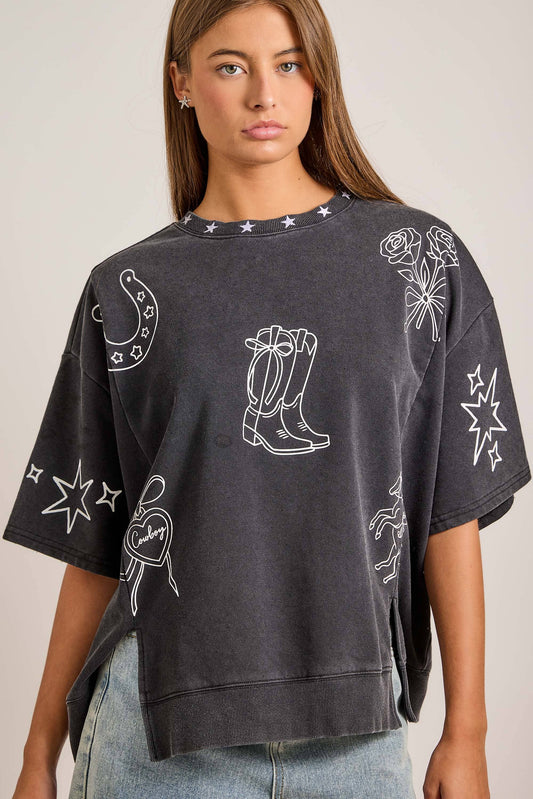 Western Edge Oversized Top