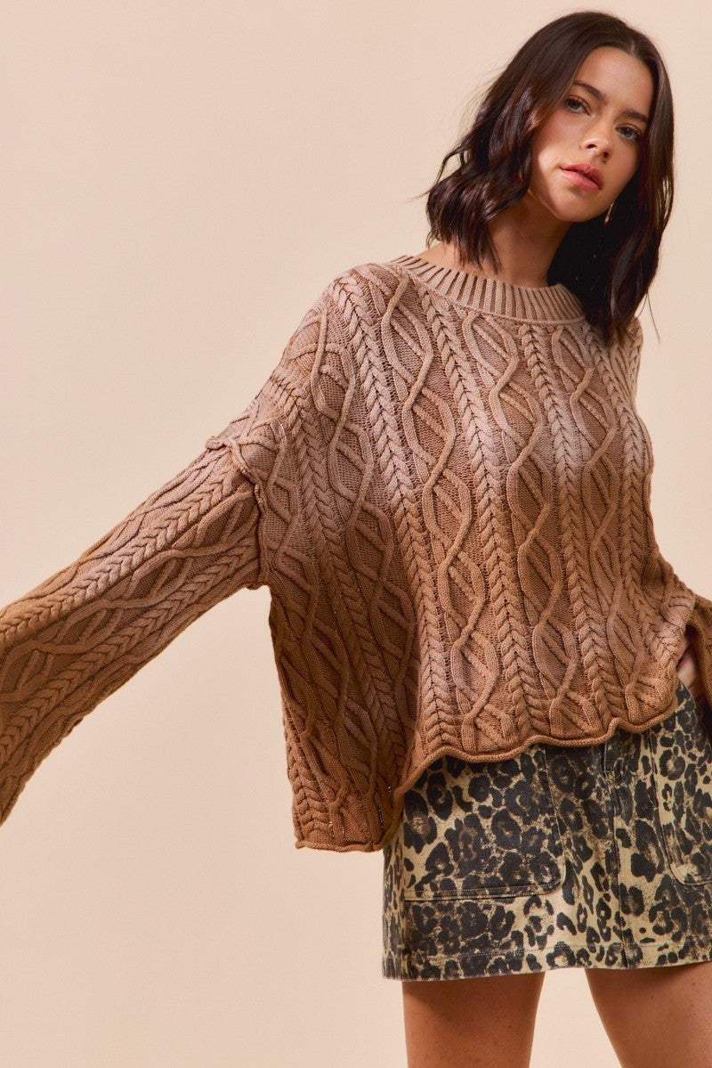 Harvest Moon Cable Knit Top