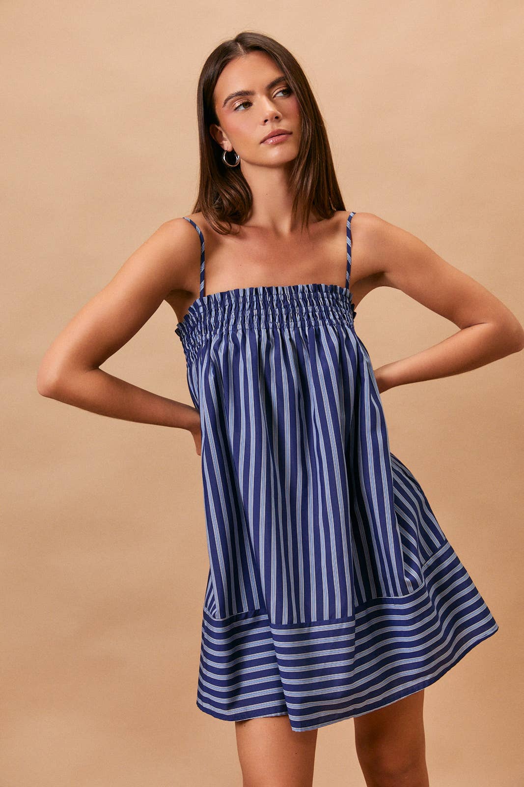 Navy Stripe Mini Dress