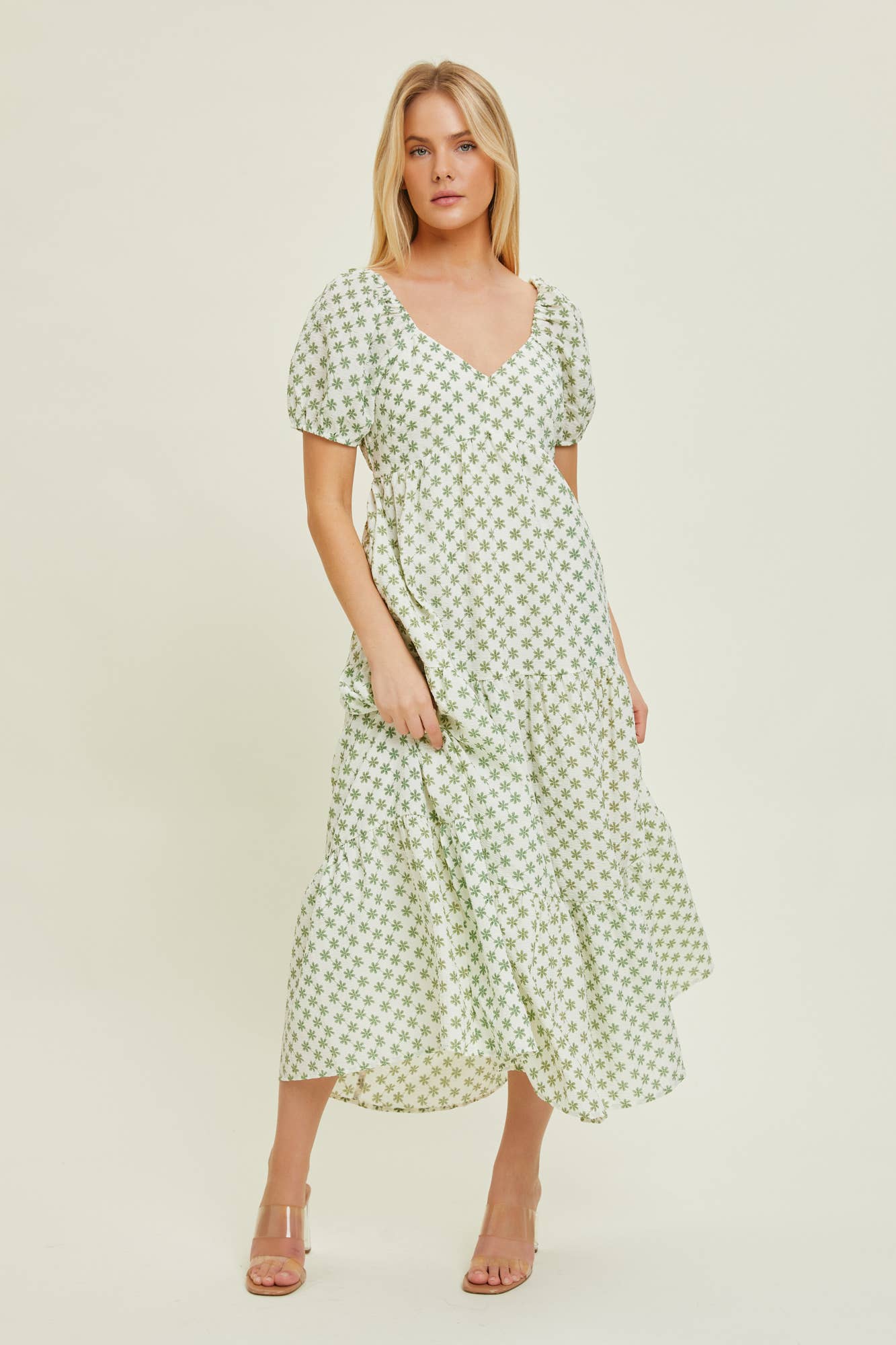 Lena Green Midi Dress