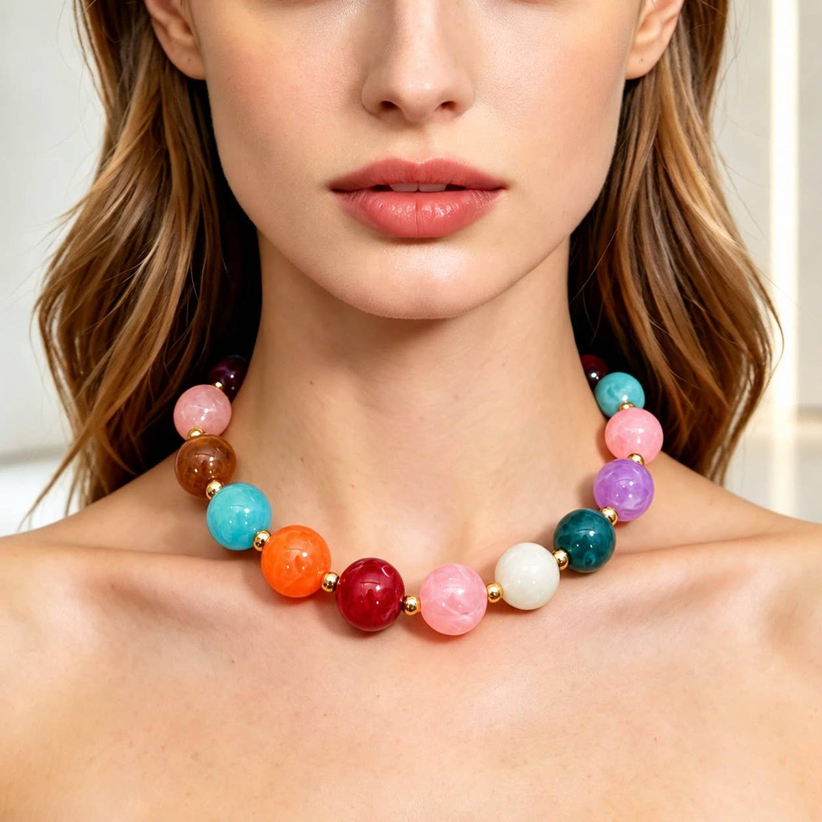 Chunky Marbled Resin Necklace
