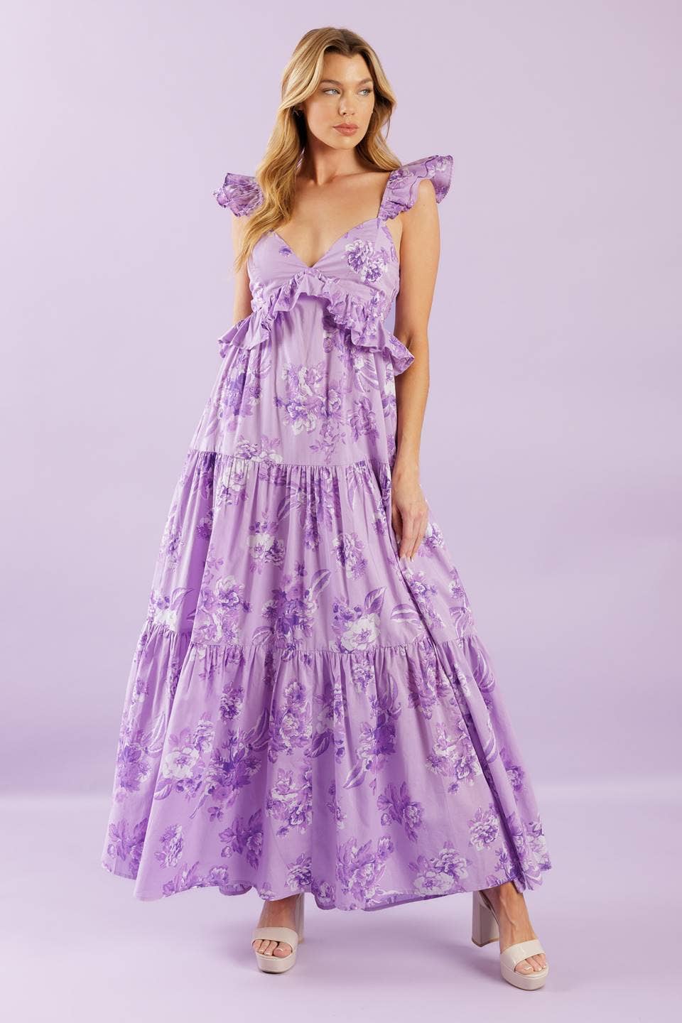 Lavender Bloom Maxi Dress