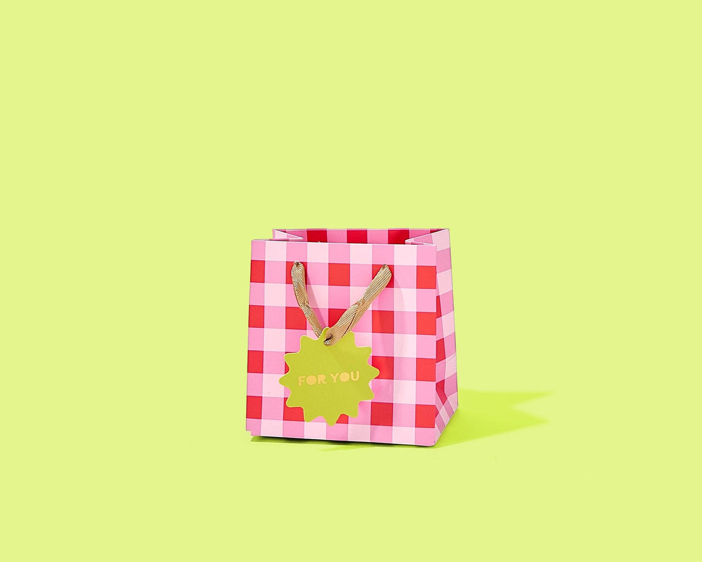 Red + Pink Gingham Gift Bags