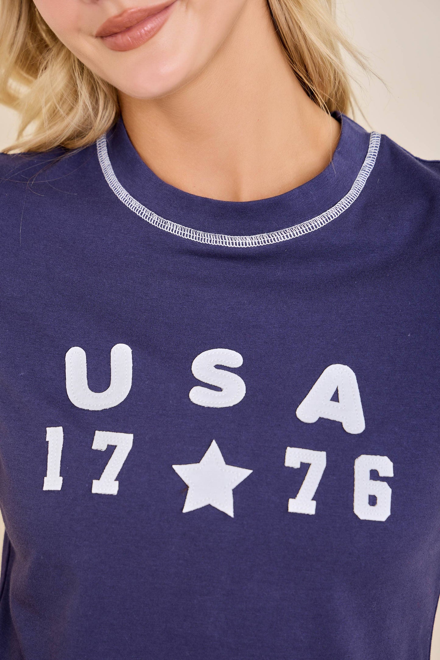 USA Navy Puff Letter Tee