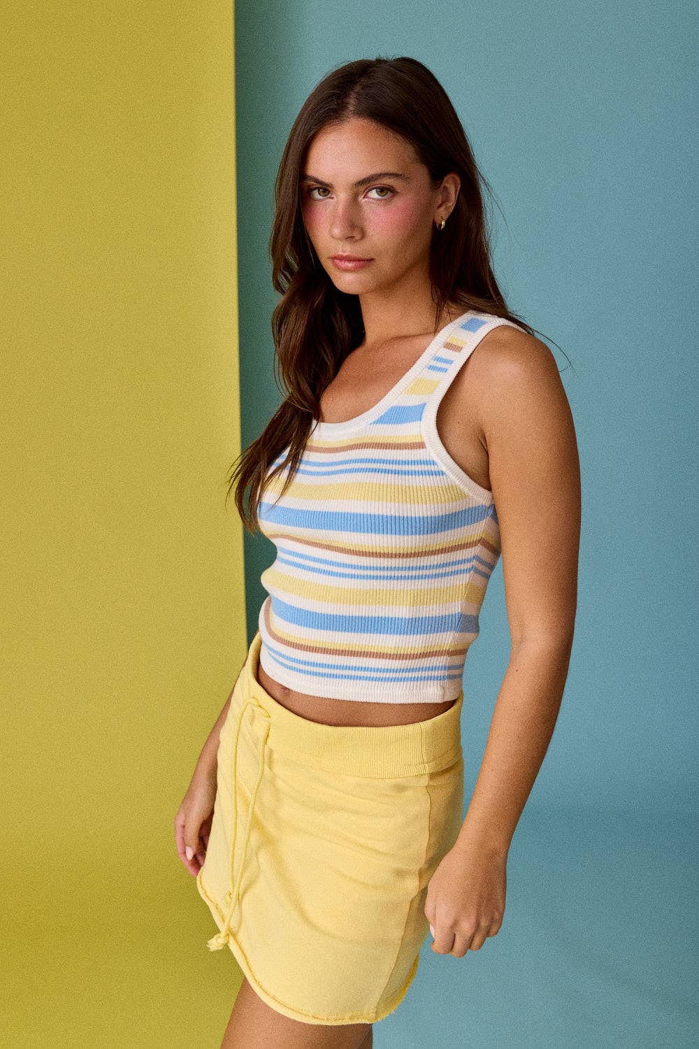 Retro Ribbed Striped Tank