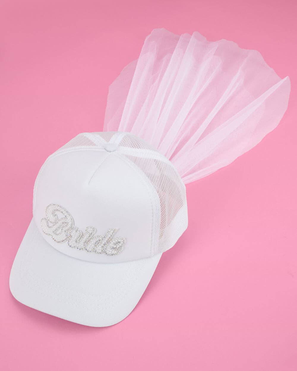 Bride Trucker Hat with Veil
