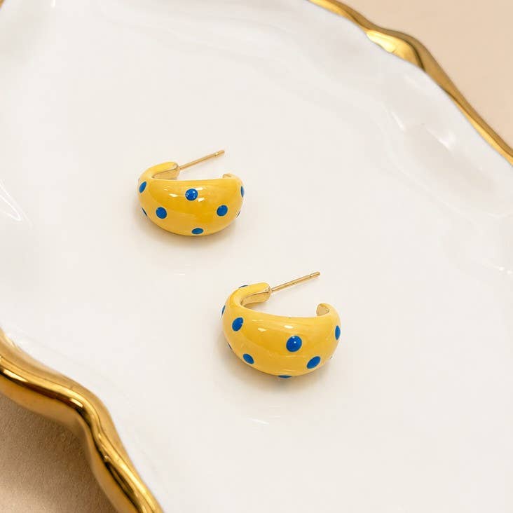 Yellow Polka Dot Earrings