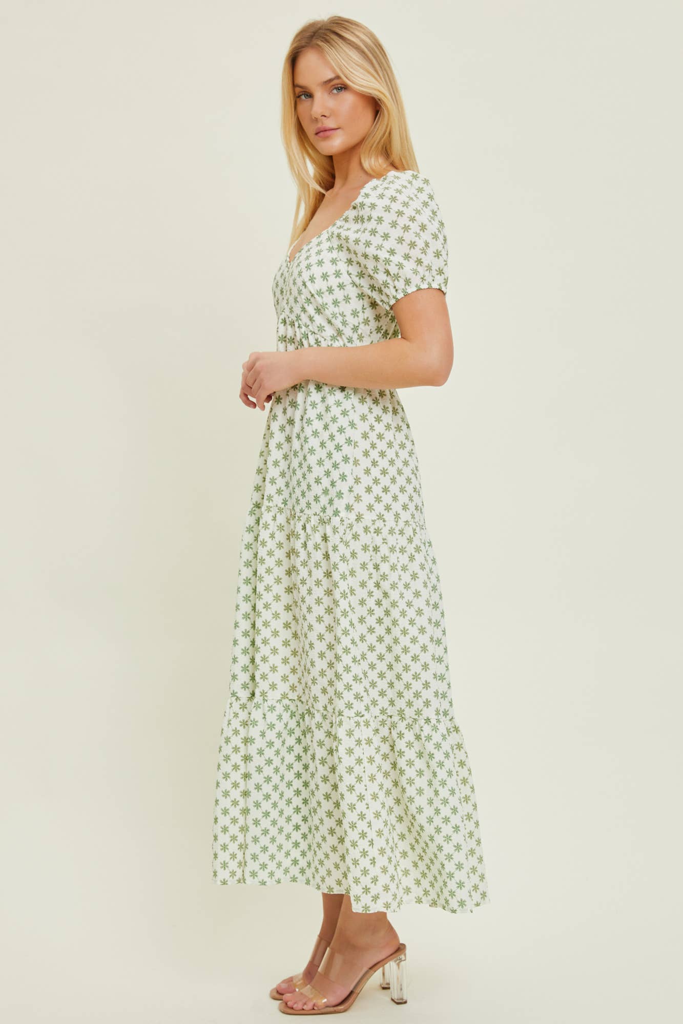 Lena Green Midi Dress
