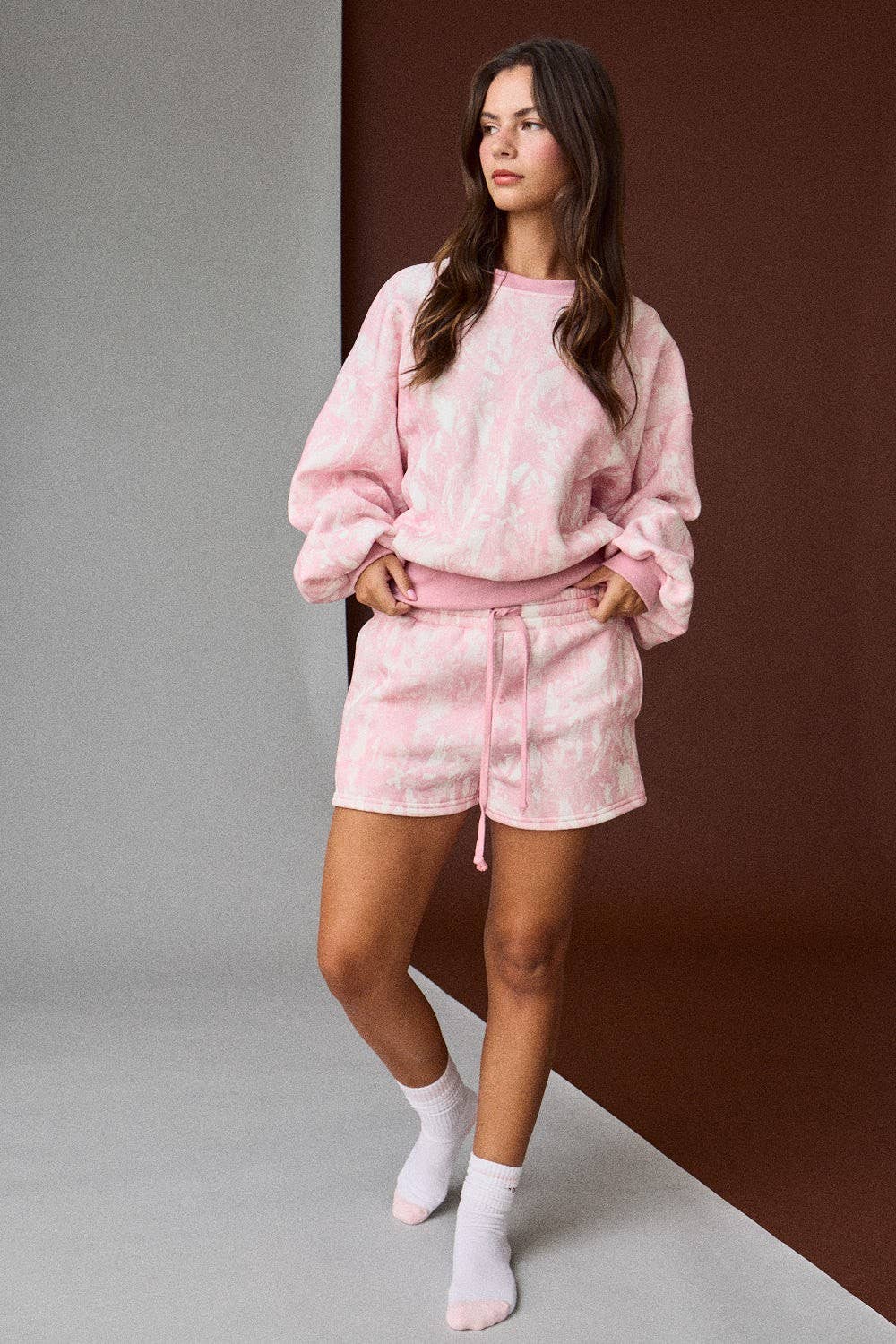 Pink Camo Crewneck Set