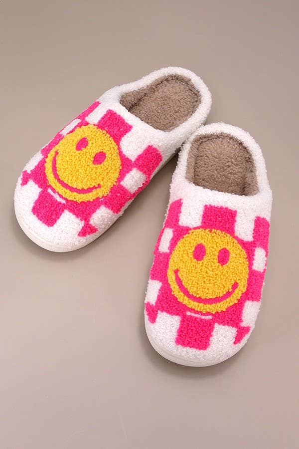 Smiley Checker Slippers
