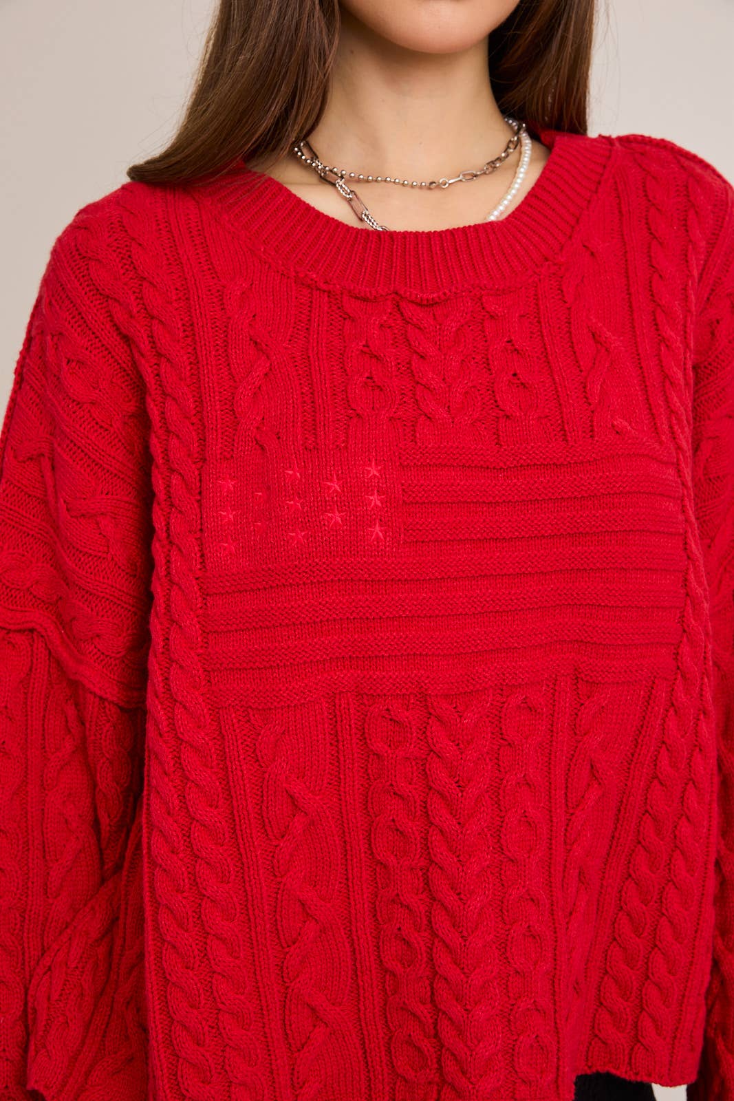 Cozy Red Flag Sweater