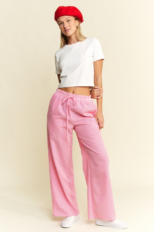 Pink Gingham Boxer Pants