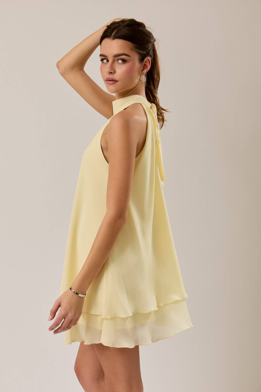 Yellow Halter Mini Dress