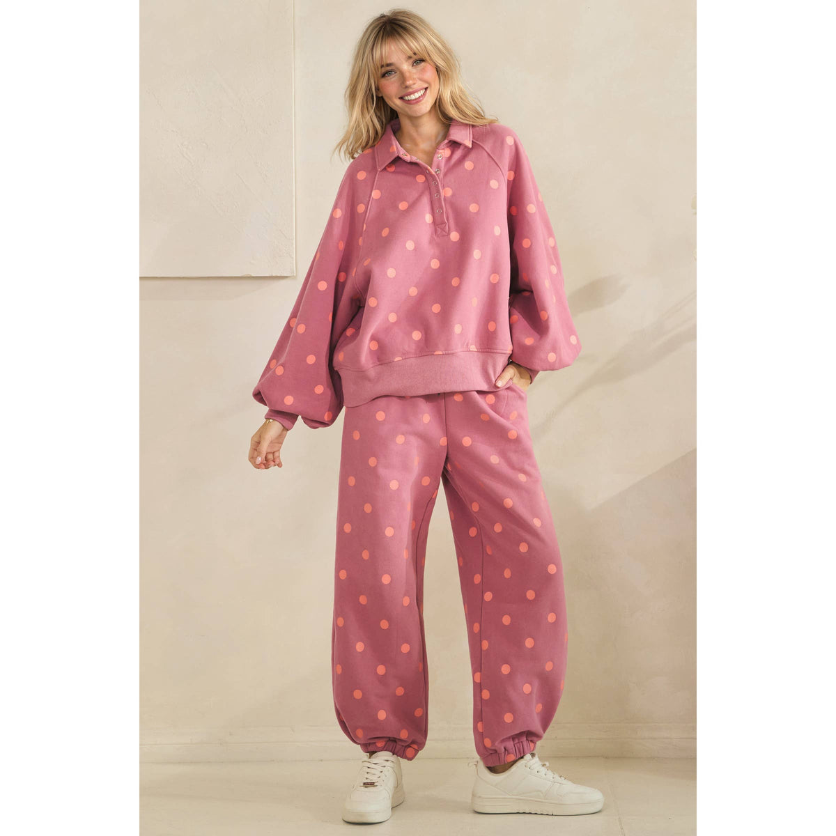 Plum Playful Dot Lounge Pants