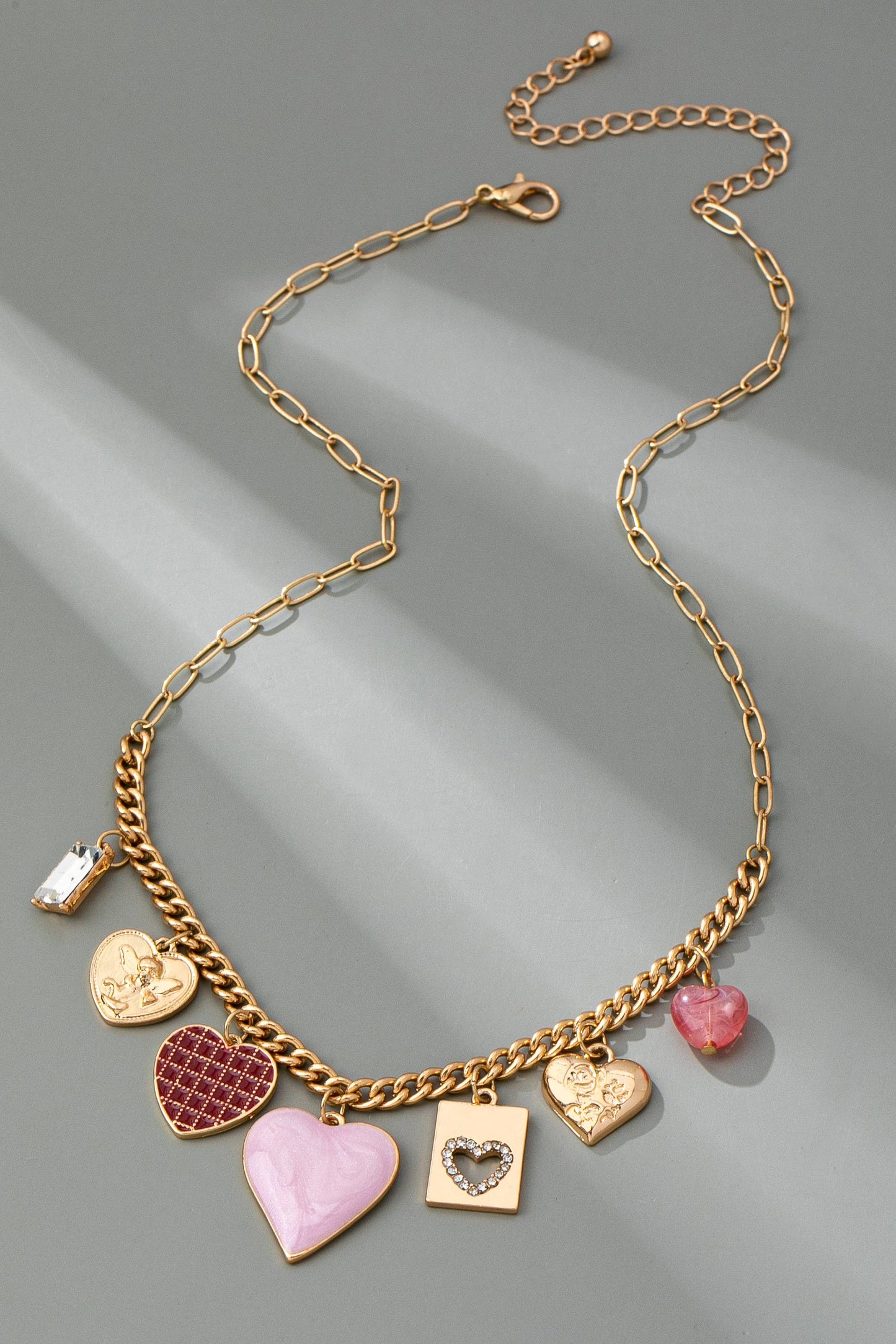Blush Hearts Charm Necklace
