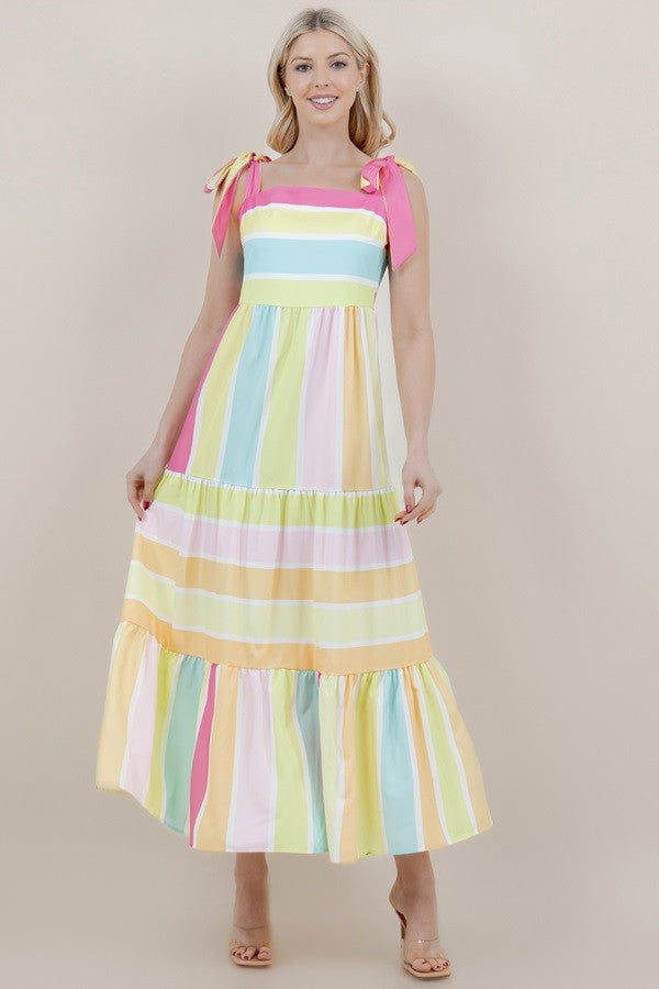 Spring Stripes Maxi Dress