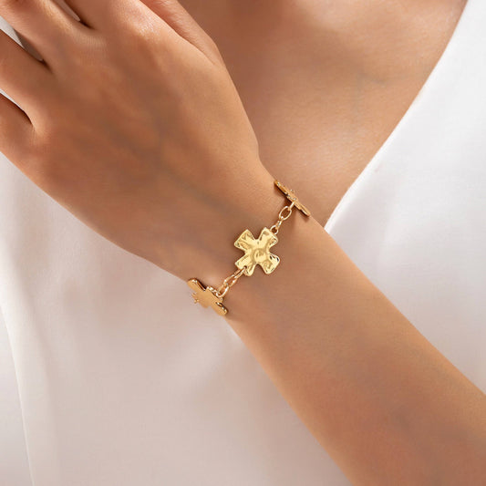 Textured Cross Link Bracelet