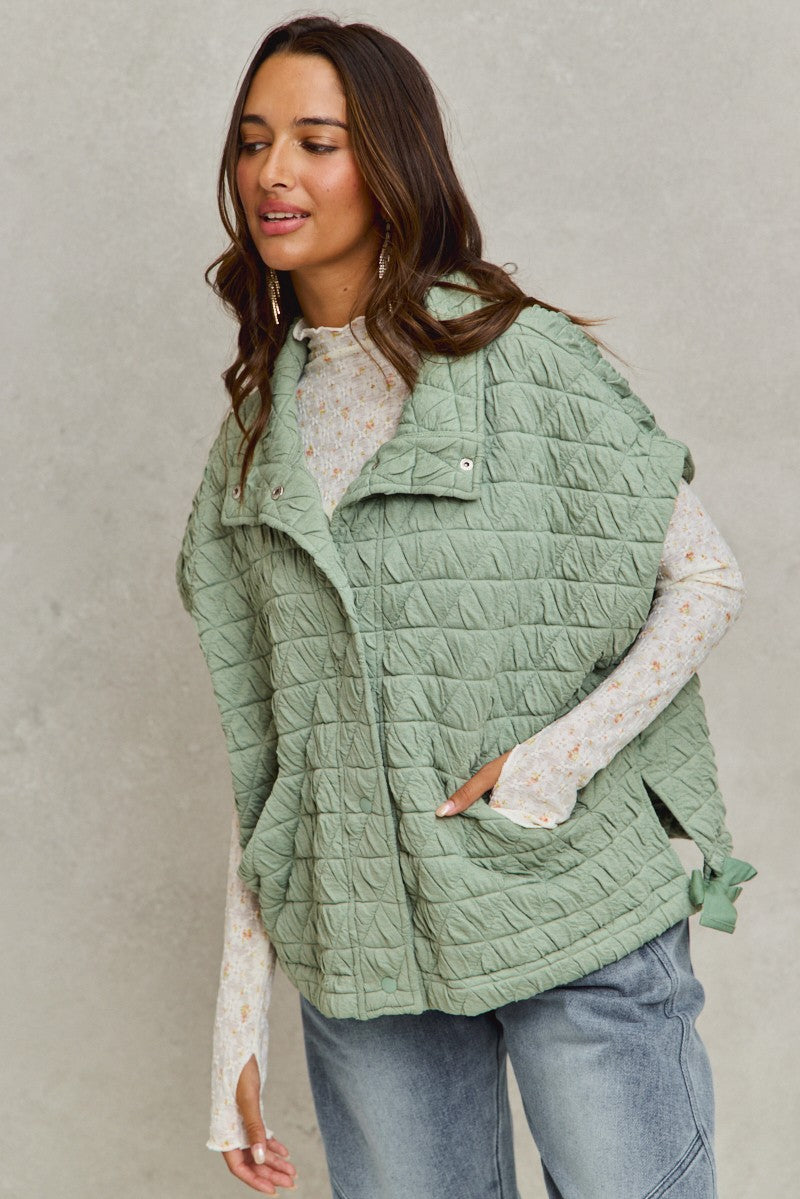 Mint Green Quilted Vest