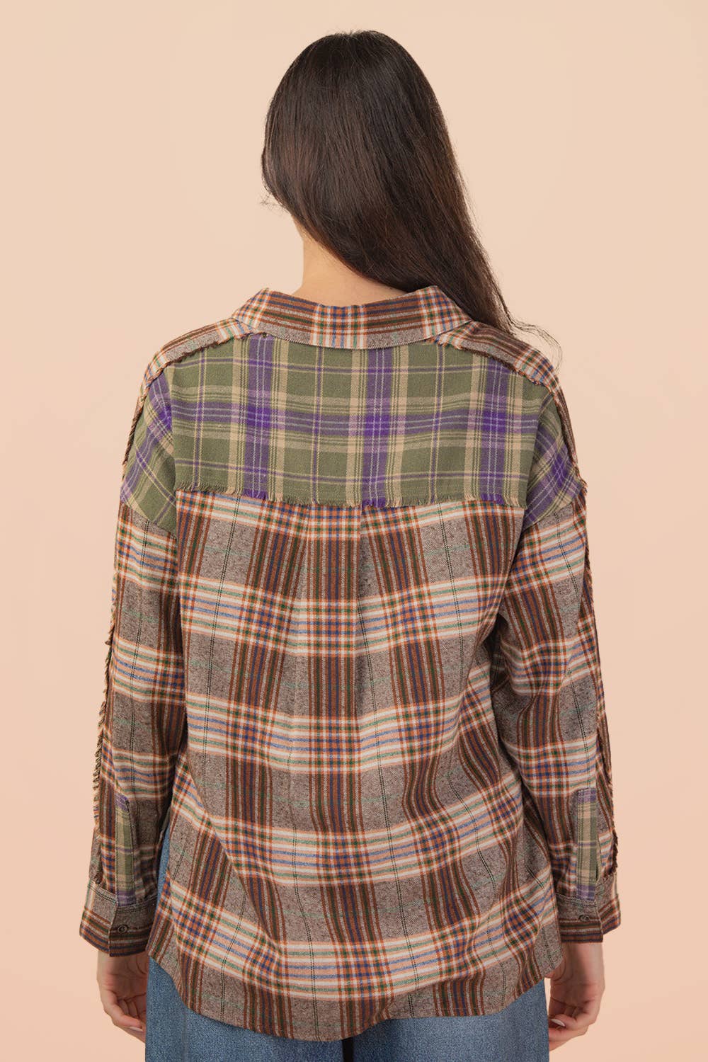 Casual Plaid Oversized Top