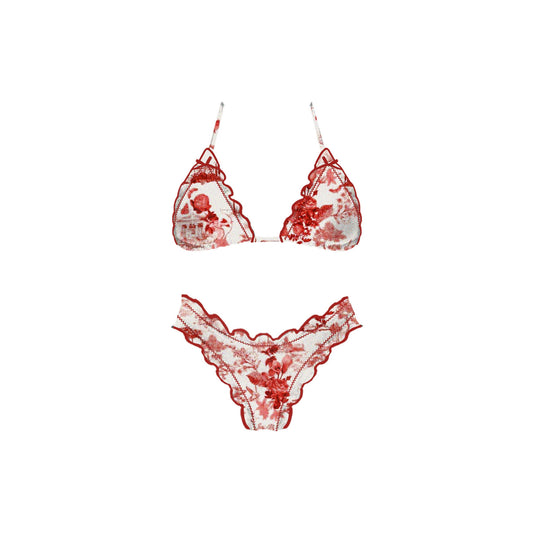 Red Floral Bikini Set