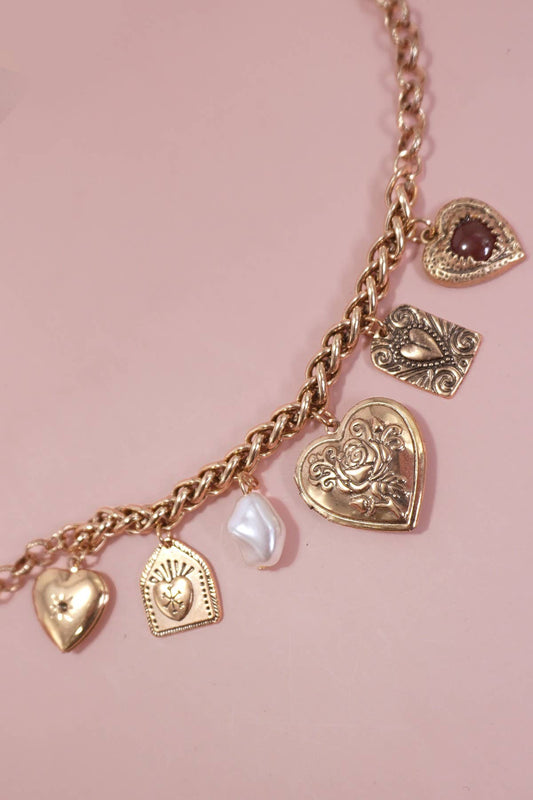 Bold Heart Charm Necklace