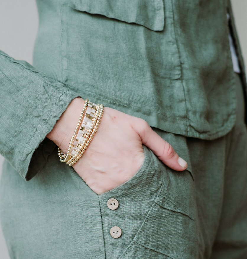 Silver Bead Stretch Bracelet