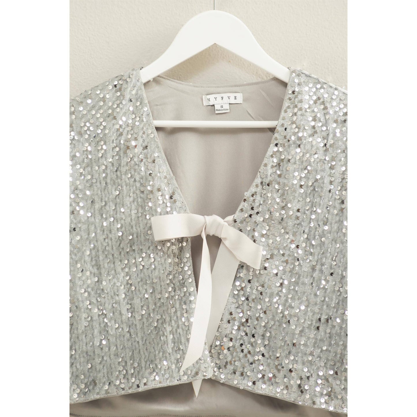 Silver Sequined Crop Top