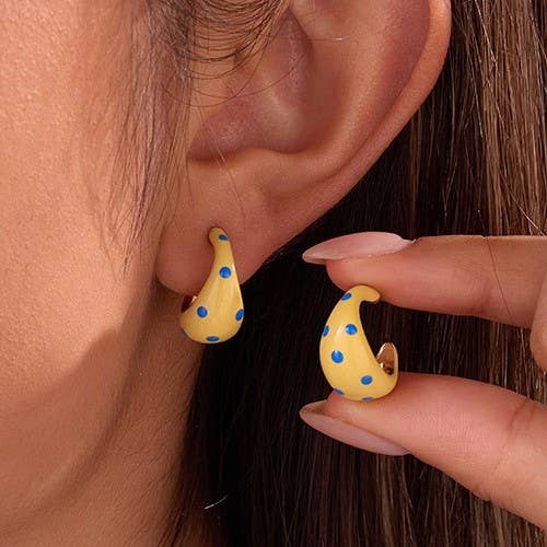 Yellow Polka Dot Earrings