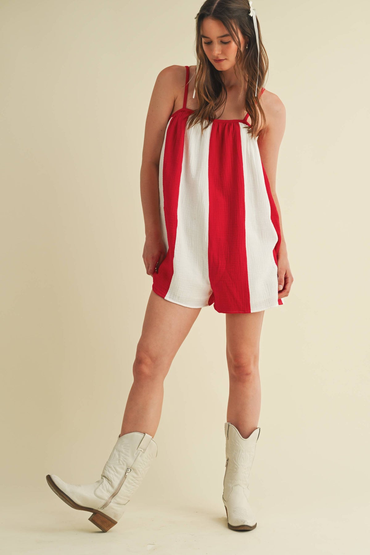Striped Game Day Romper