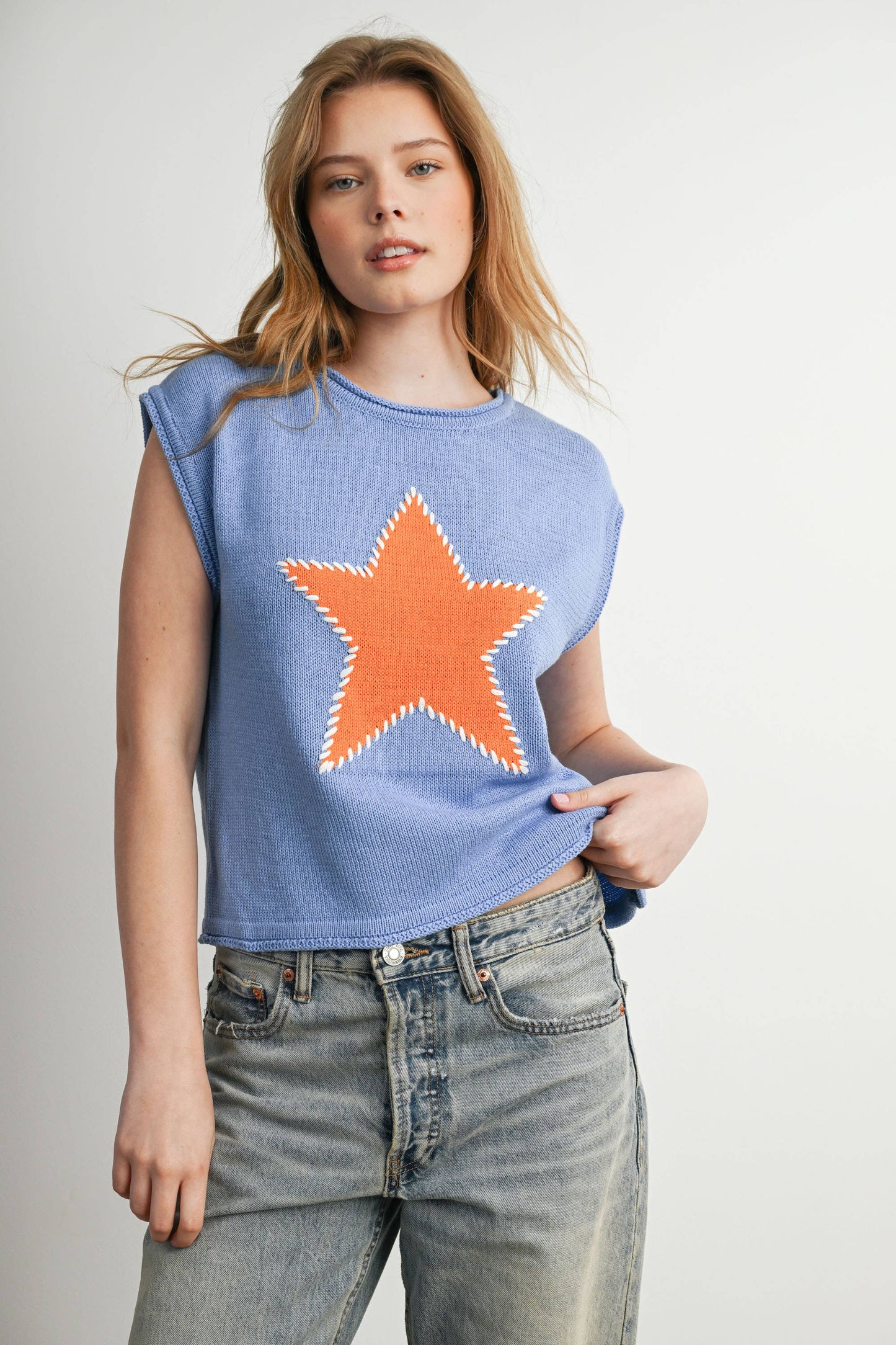 Star Graphic Sweatshirt - BLUE