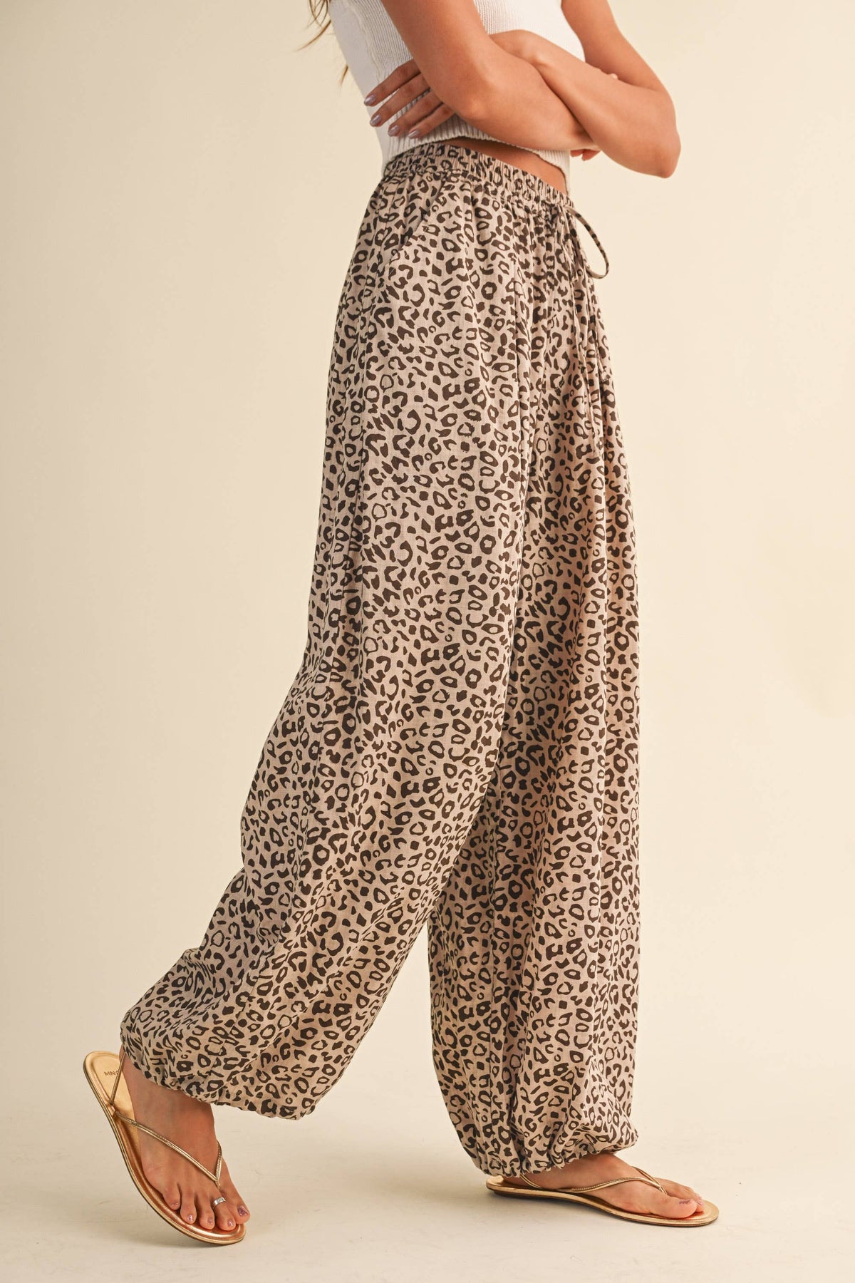 Leopard Gauze Balloon Pants
