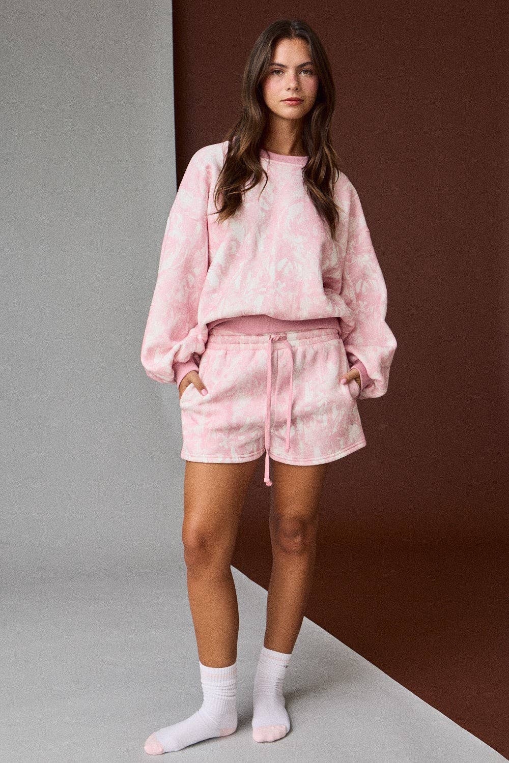 Pink Camo Crewneck Set