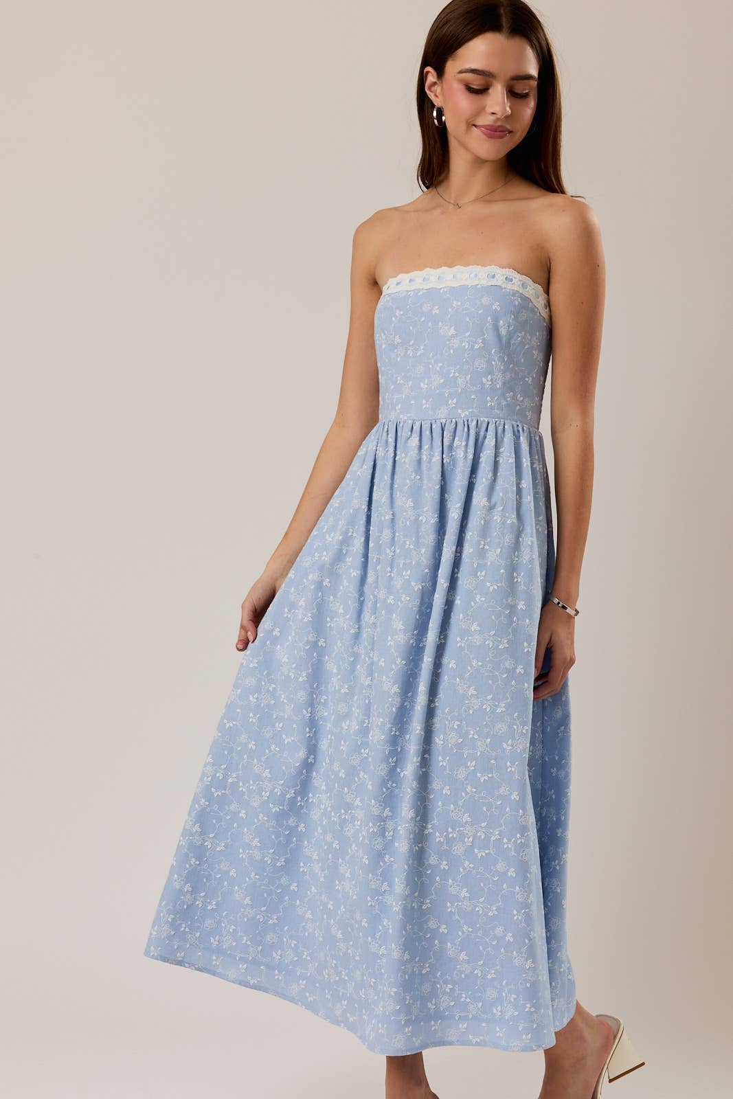 Floral Lace Midi Dress