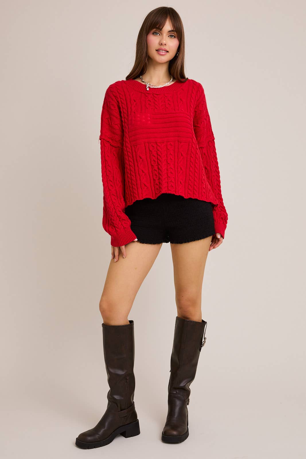 Cozy Red Flag Sweater
