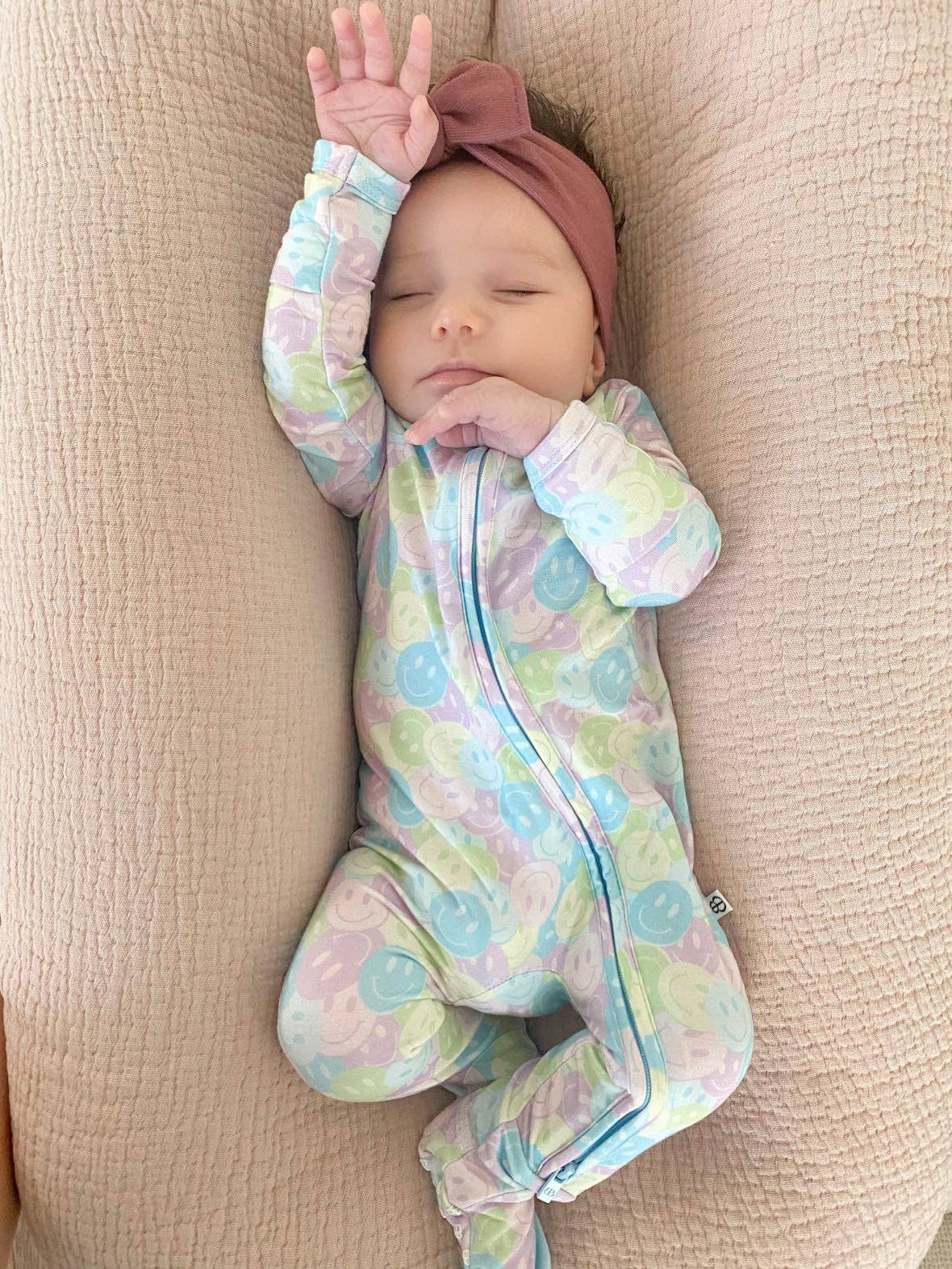 Pastels & Smiley Bamboo Baby Pajamas