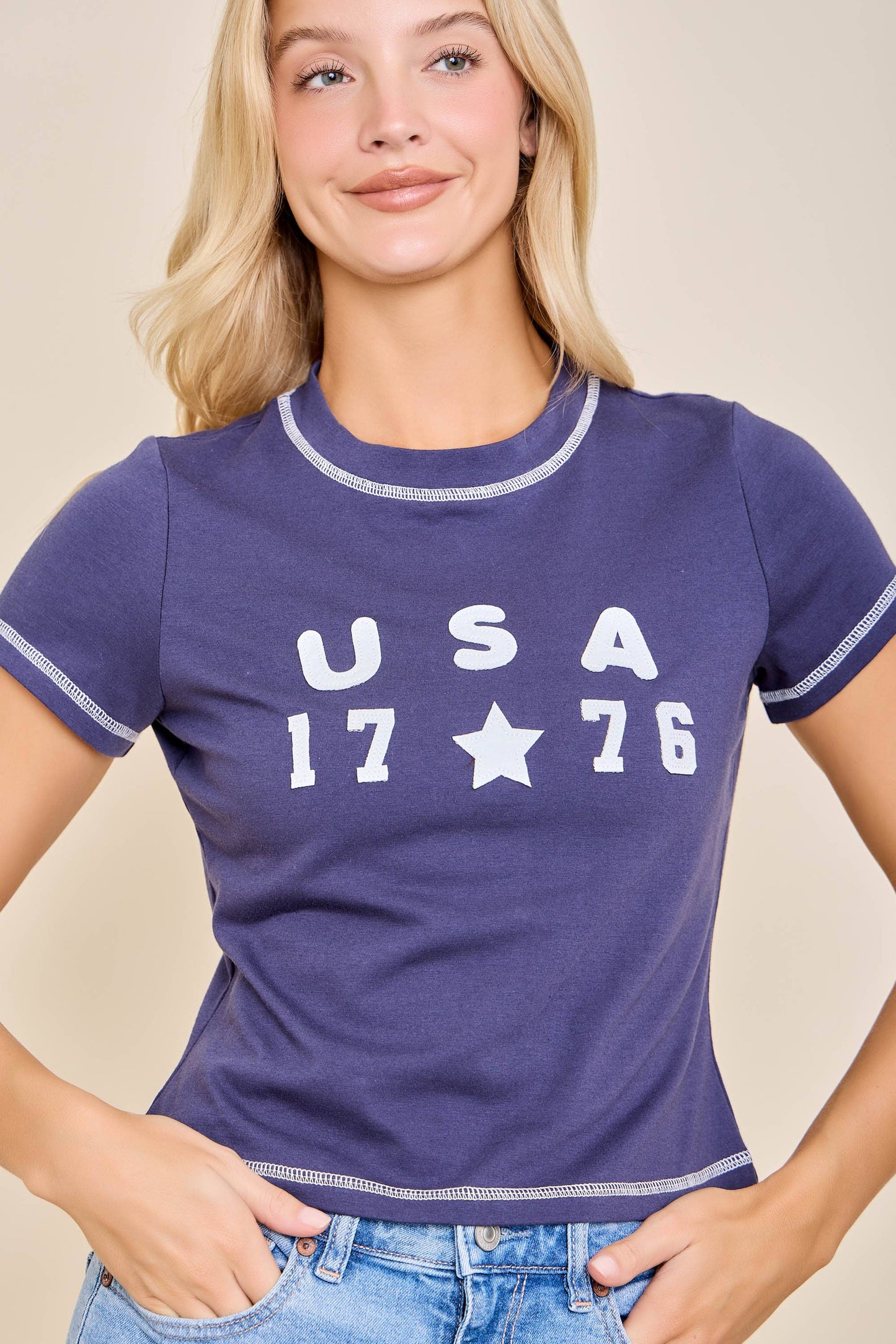 USA Navy Puff Letter Tee