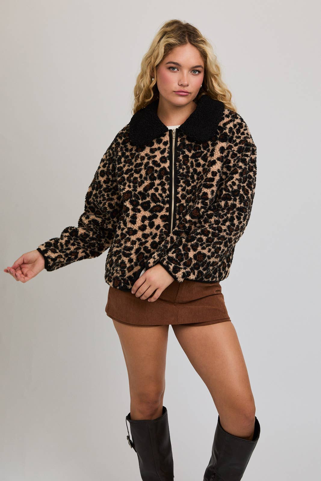 Leopard Fleece Jacket