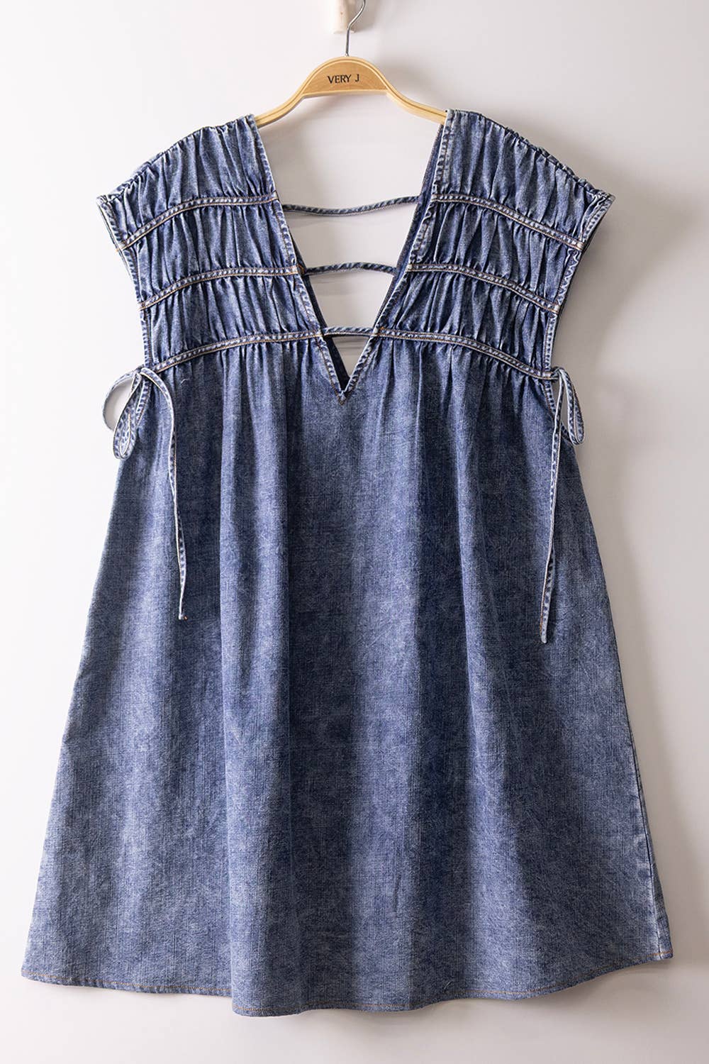 Indigo Mineral Washed Mini Dress