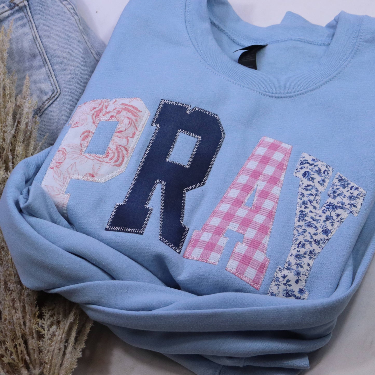 Light Blue Pray Patch Sweatshirt