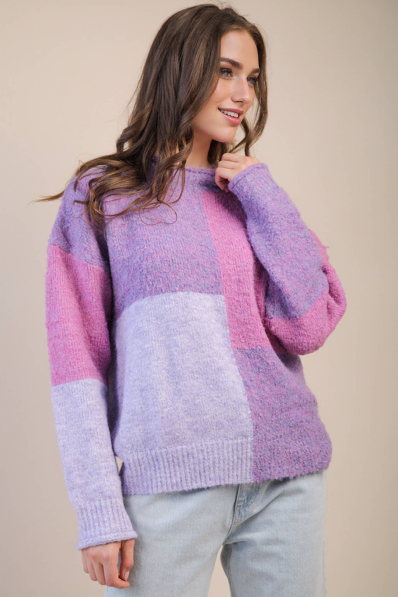 Polly Purple Cozy Knit Sweater