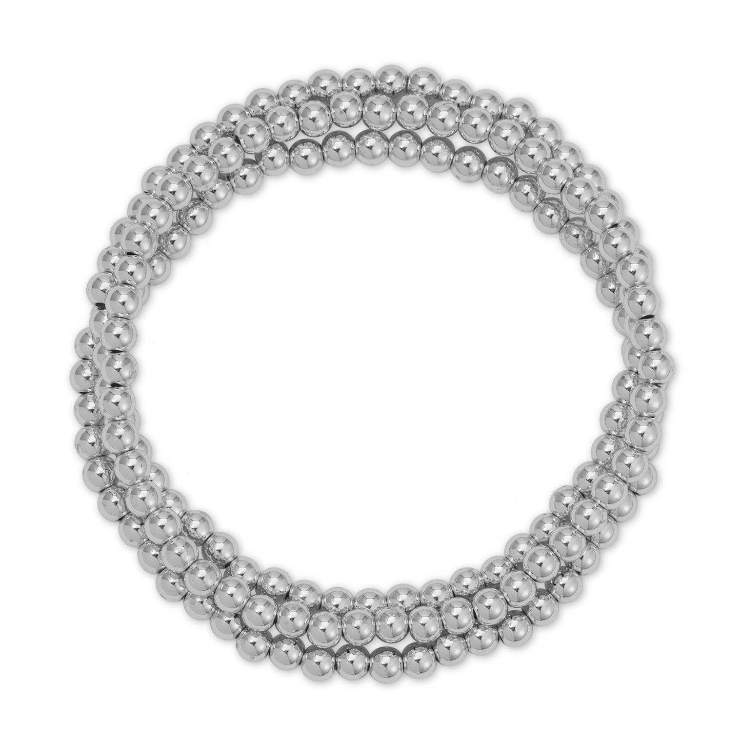 Silver Bead Stretch Bracelet