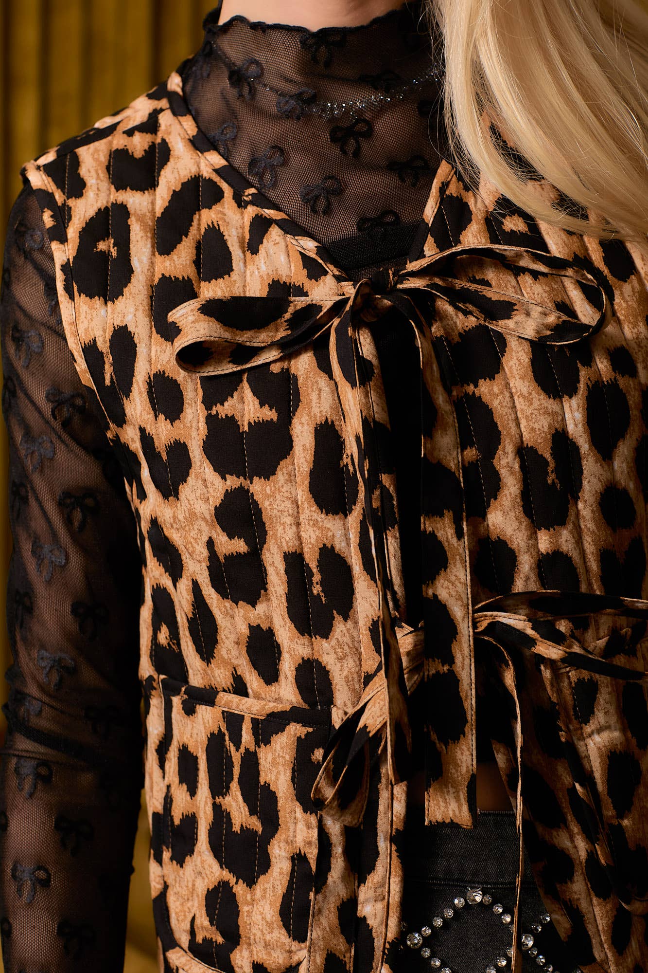 Leah Leopard Quilted Vest