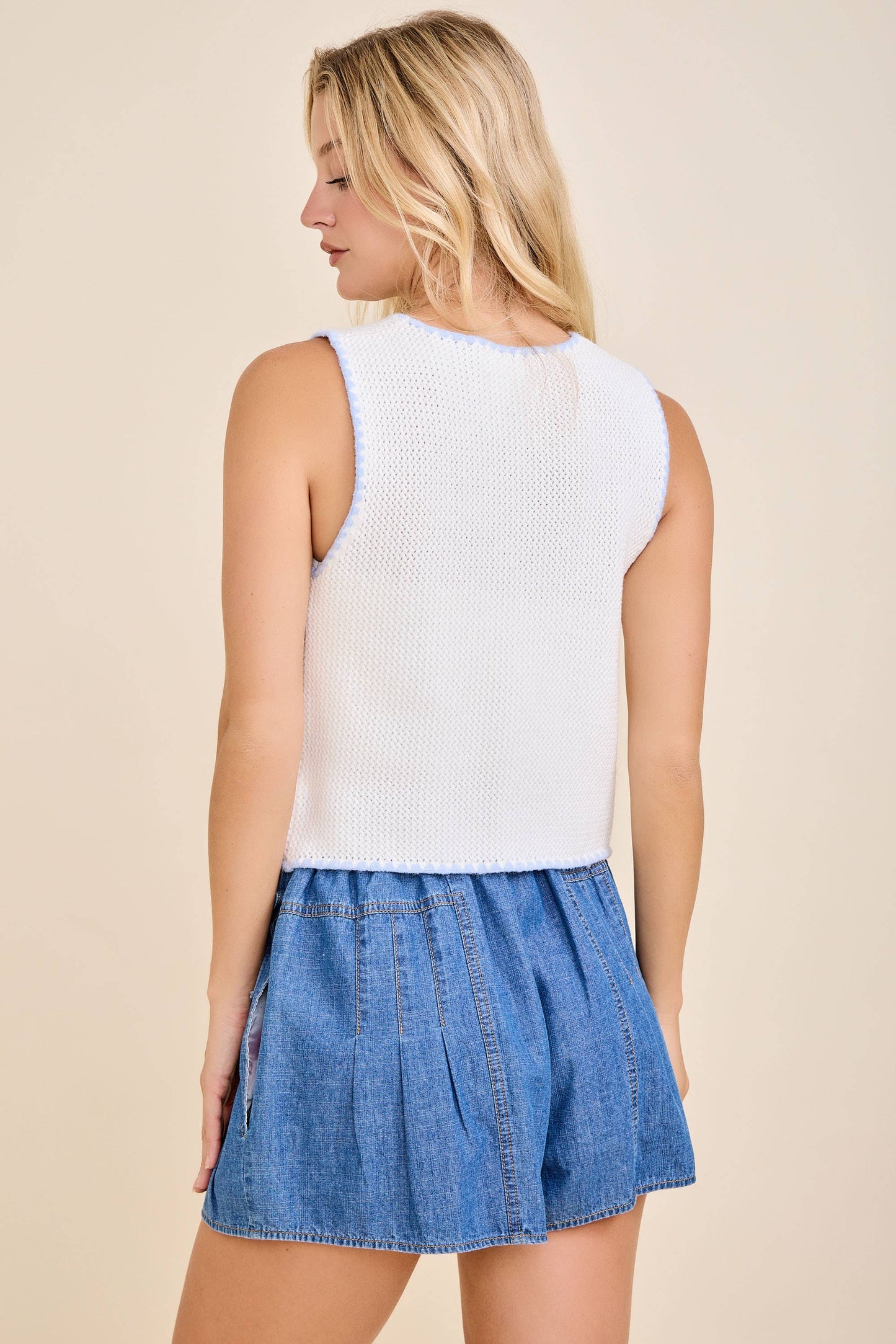 Star Knit Tie Vest