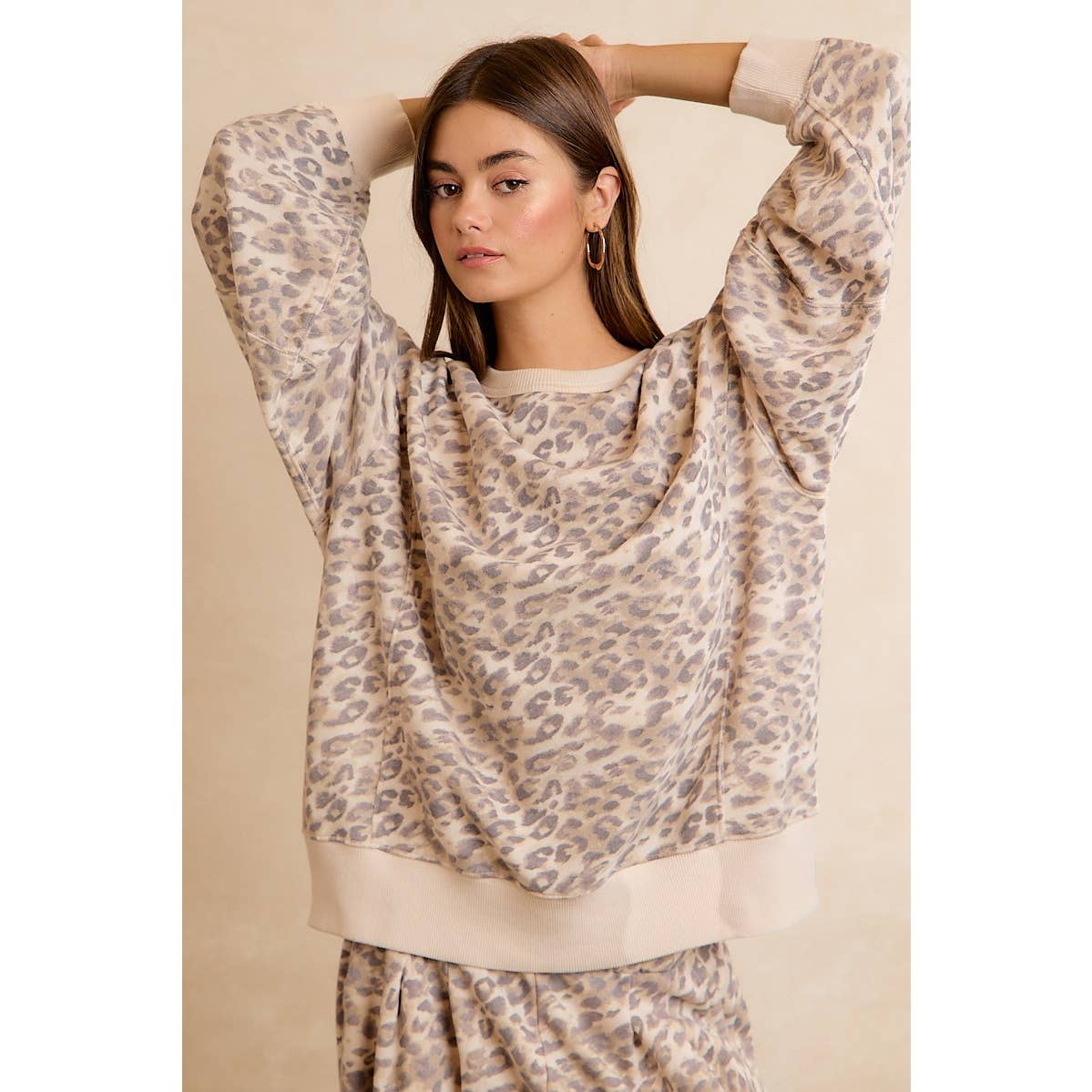 Leopard Print Pullover Sweatshirt
