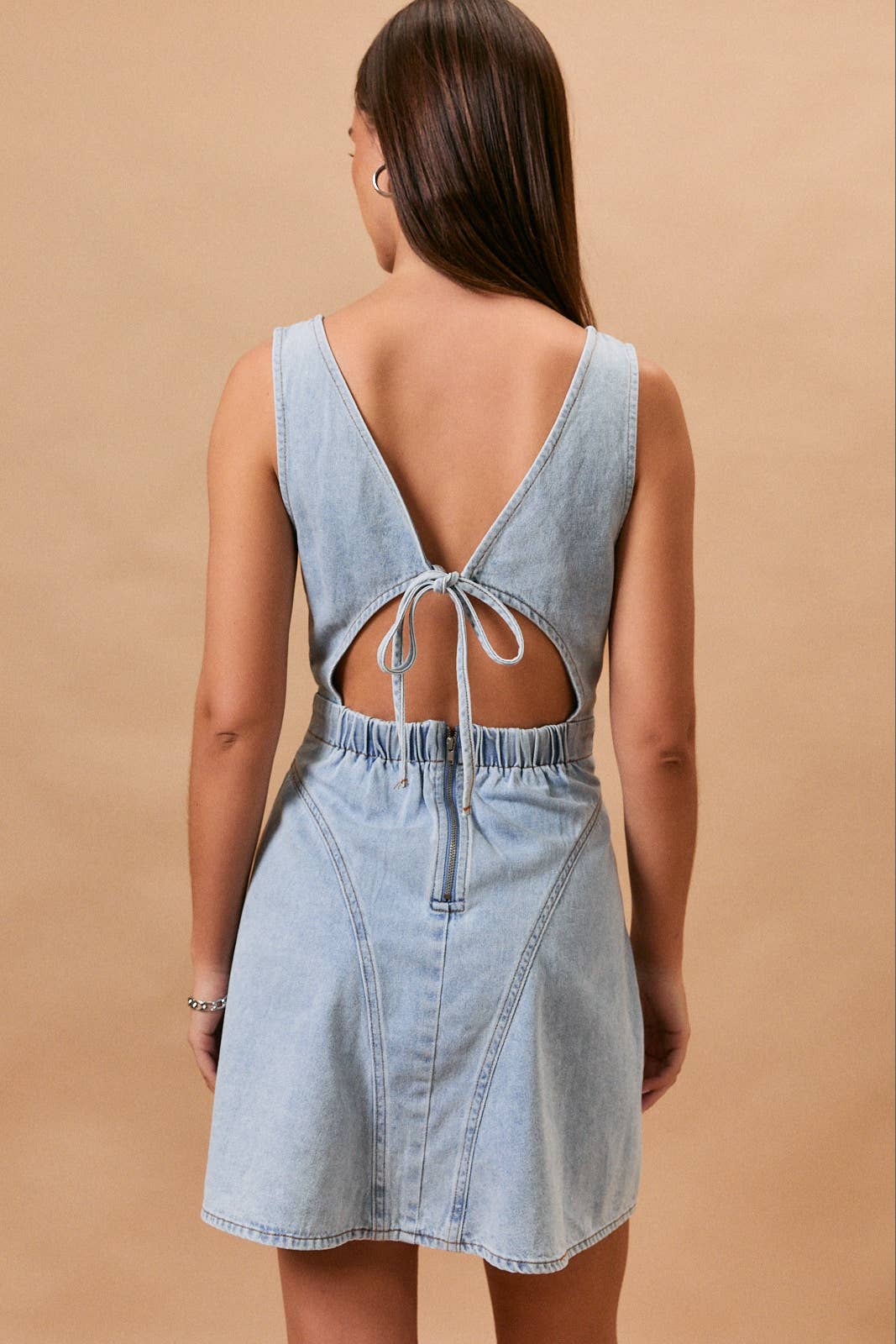 Flared Denim Mini Dress