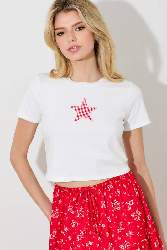 Red Patch Star Tee