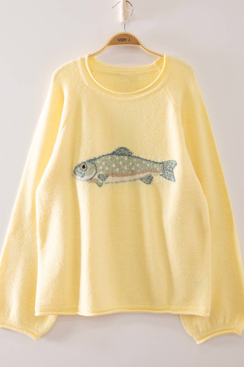 Yellow Cozy Fish Sweater