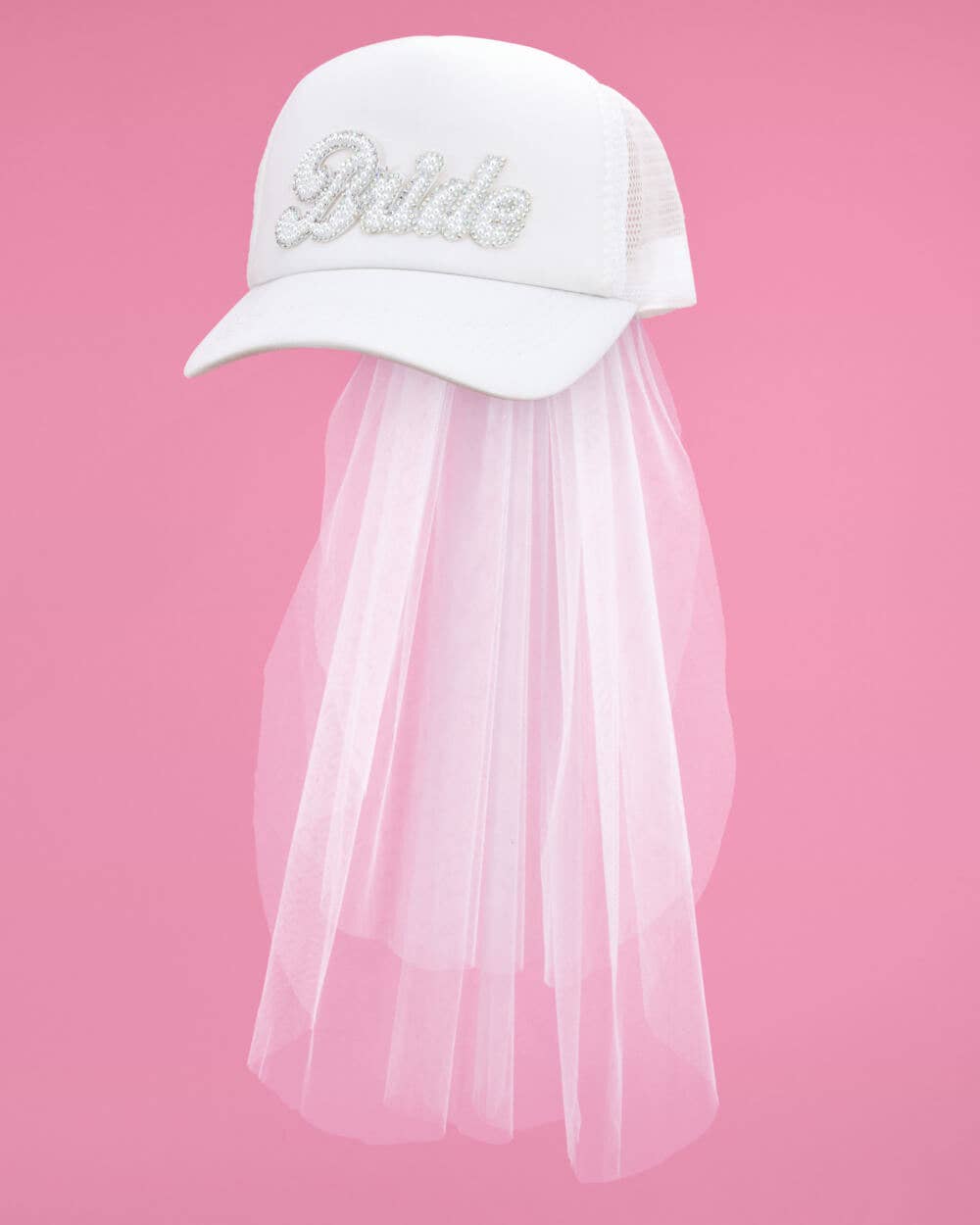 Bride Trucker Hat with Veil
