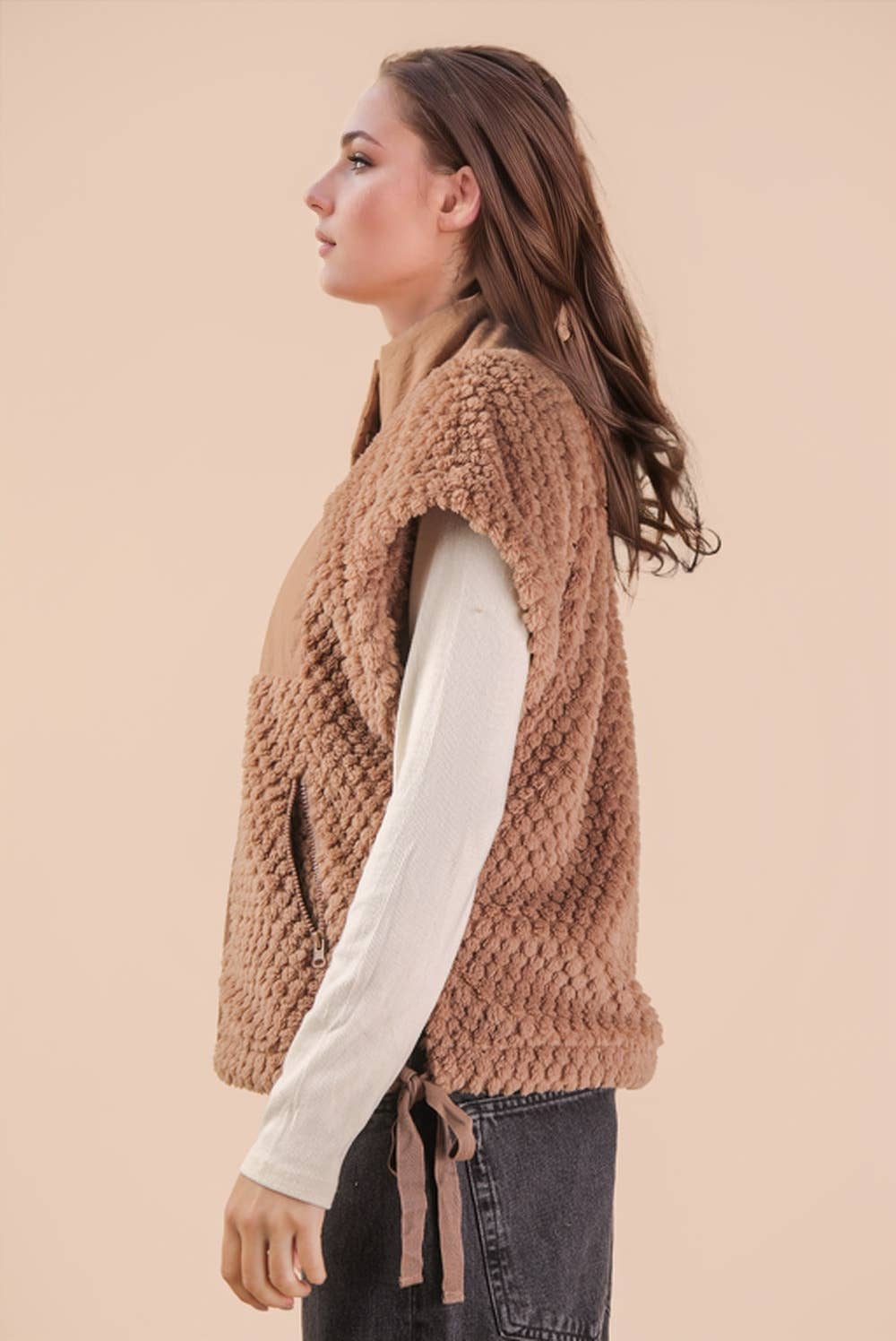 Mocha Textured Vest