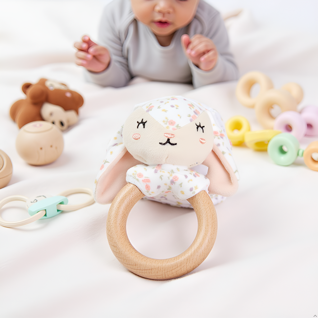Floral Bunny Baby Teether